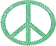 Green Peace Symbol Made Of Marijuana Leaves Png